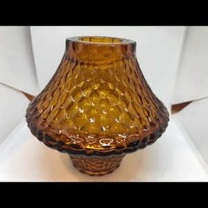 Vintage Amber Glass Tea Light Holder